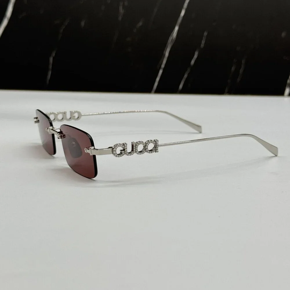 NEW GUCCI SUNGLASSES SILVER UNISEX EYEWEAR GUCCI GG1808S 004